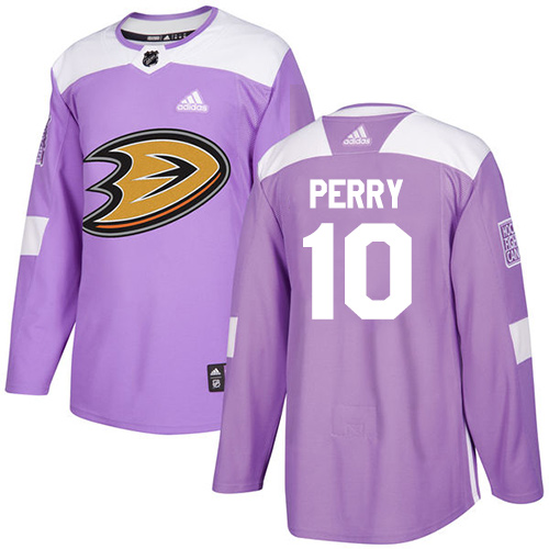 Adidas Ducks #10 Corey Perry Purple Authentic Fights Cancer Stitched NHL Jersey